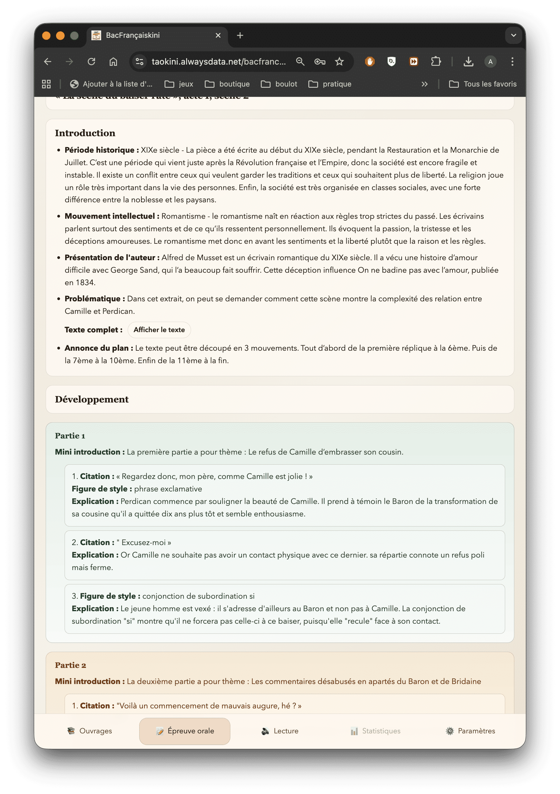 Mode révision BacFrancaisKini