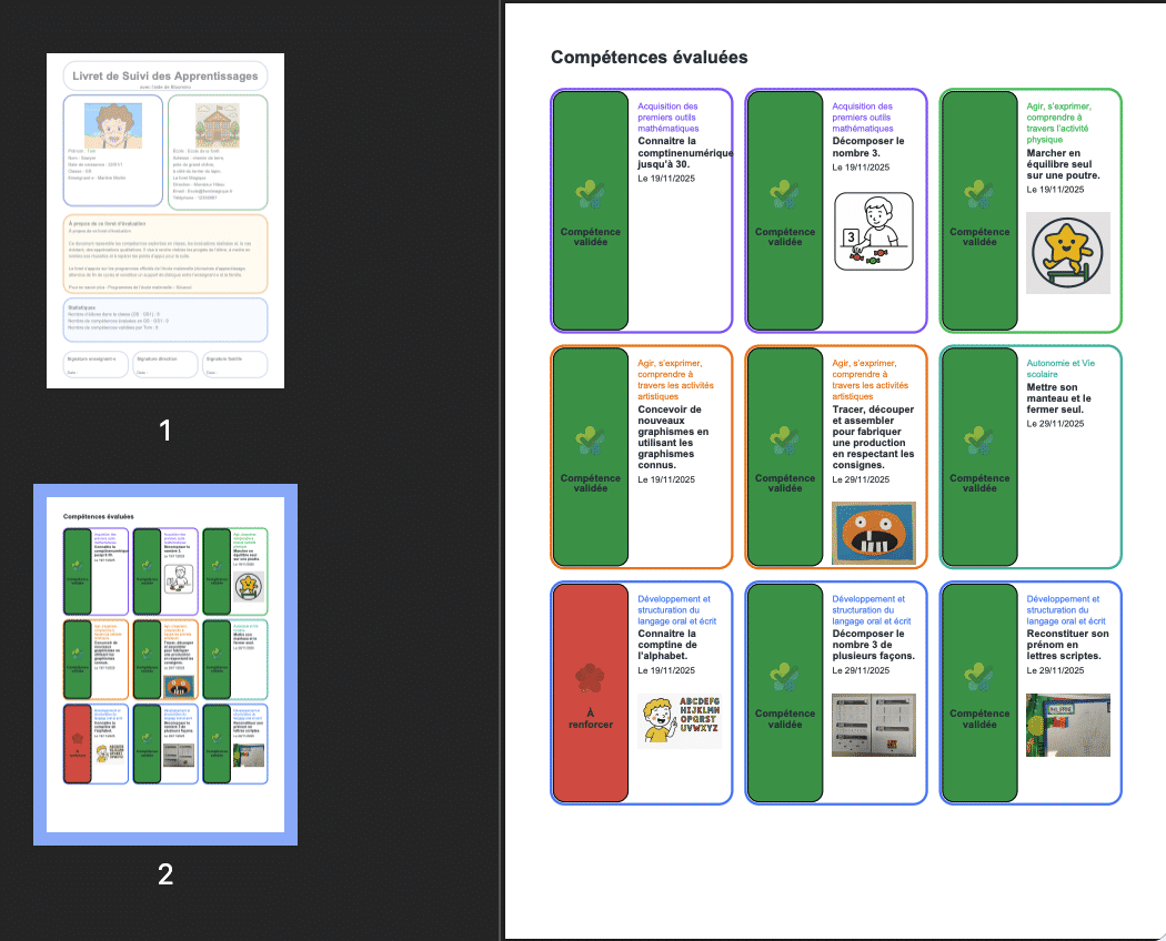 Aperçu d’un livret PDF généré par Bloomino