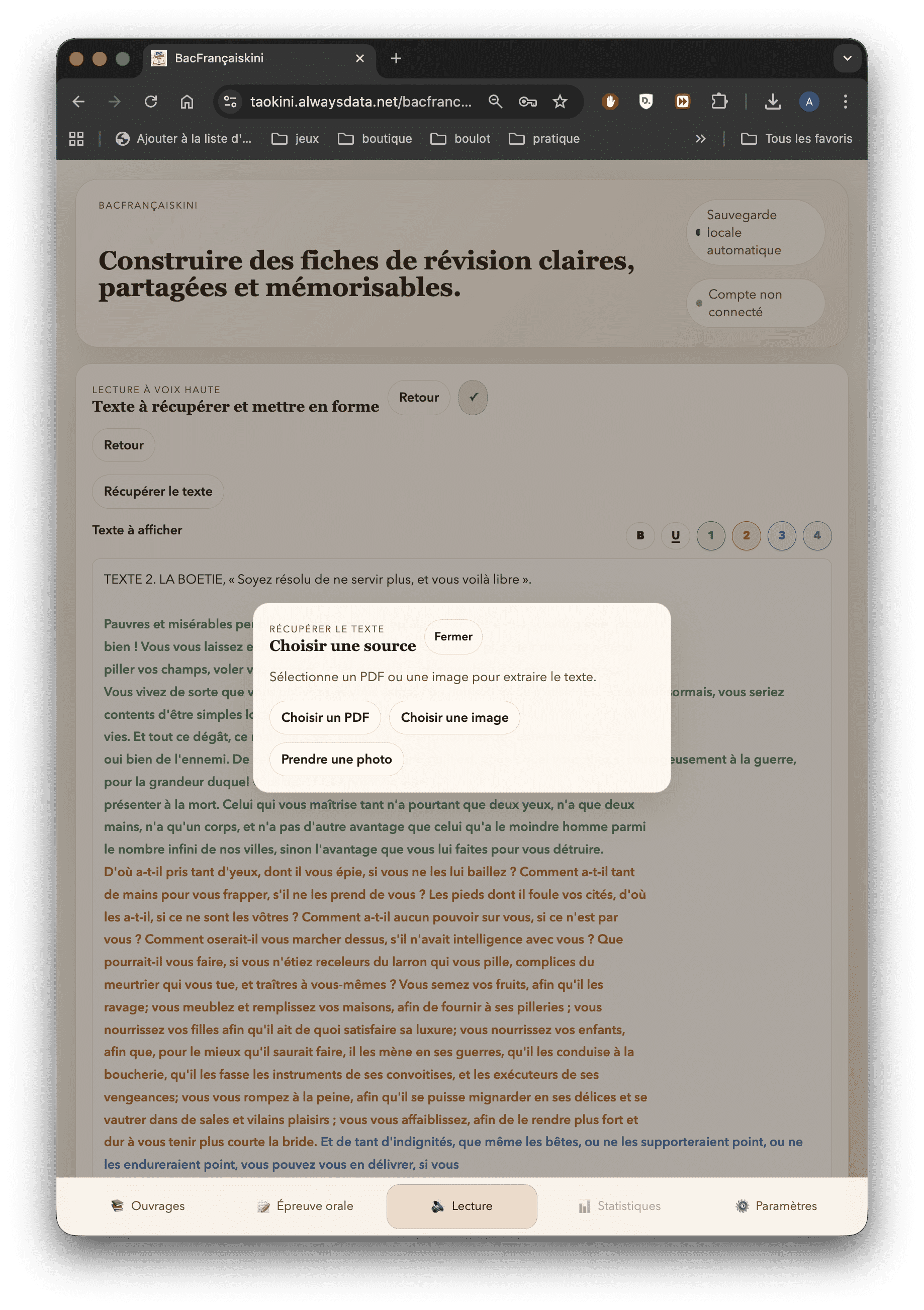 Import OCR BacFrancaisKini